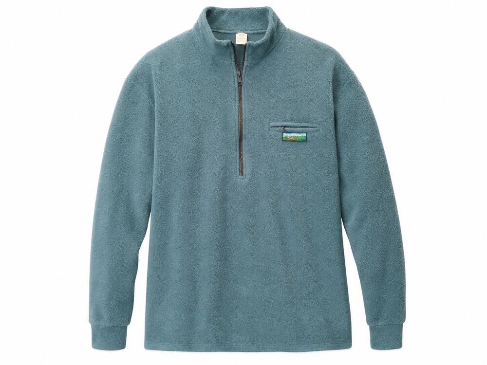Cabela’s Men’s Large Blue Fleece Quarter Zip Pullover Outdoor Hiking